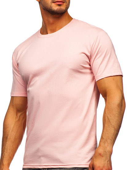 Camiseta algodón sin impresión para hombre rosa claro Bolf 192397