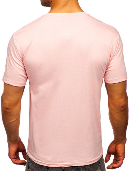 Camiseta algodón sin impresión para hombre rosa claro Bolf 192397