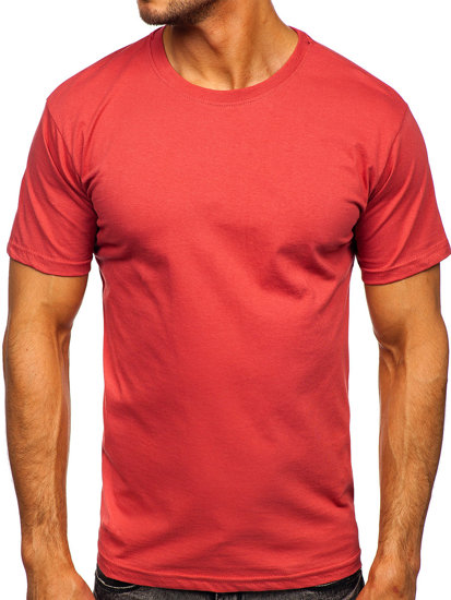 Camiseta algodón sin impresión para hombre rosa salmón Bolf 192397