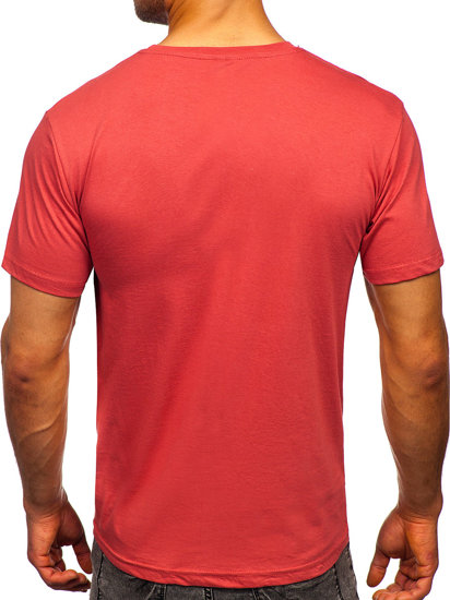 Camiseta algodón sin impresión para hombre rosa salmón Bolf 192397