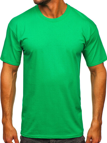 Camiseta algodón sin impresión para hombre verde Bolf B459