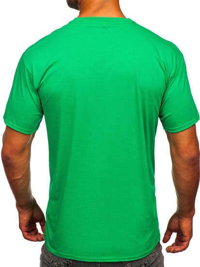 Camiseta algodón sin impresión para hombre verde Bolf B459