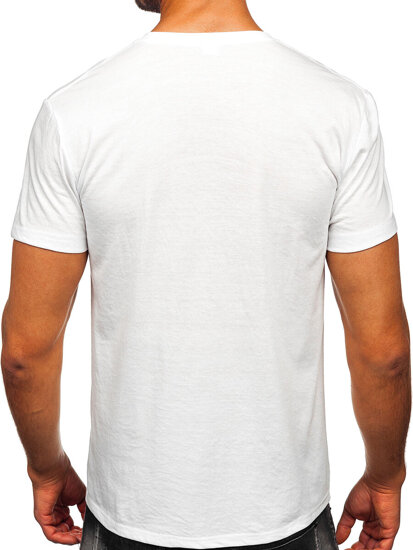 Camiseta básica de algodón para hombre Blanco Bolf 67T1299