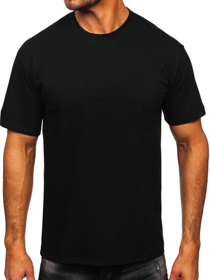 Camiseta básica de algodón para hombre Negro Bolf 67T1298