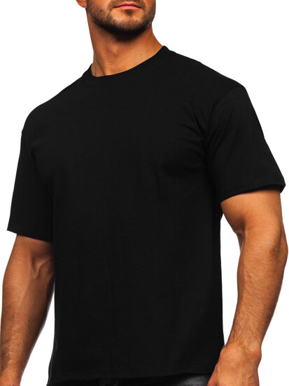 Camiseta básica de algodón para hombre Negro Bolf 67T1298