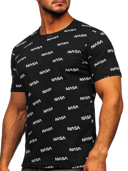 Camiseta con impresión para hombre negro Bolf 14950-1