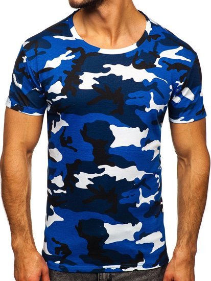 Camiseta de camuflaje para hombre color azul Bolf S807