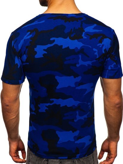 Camiseta de camuflaje para hombre color azul oscuro Bolf S807