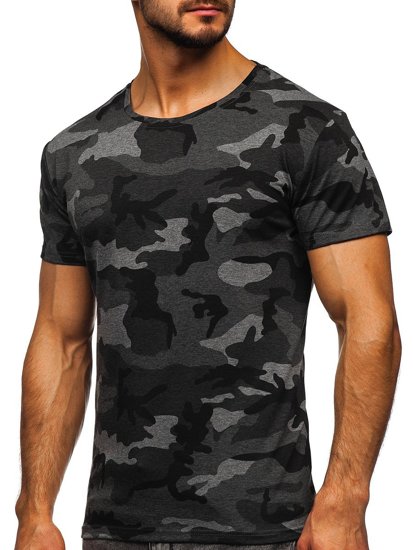 Camiseta de camuflaje para hombre color grafito Bolf S807