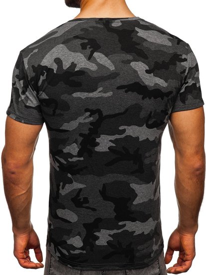 Camiseta de camuflaje para hombre color grafito Bolf S807