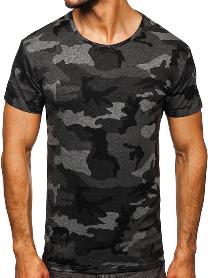 Camiseta de camuflaje para hombre color grafito Bolf S807