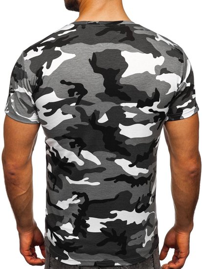 Camiseta de camuflaje para hombre color gris Bolf S807