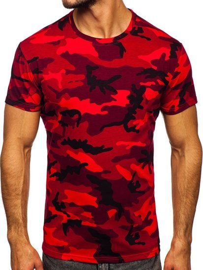 Camiseta de camuflaje para hombre color rojo Bolf S807