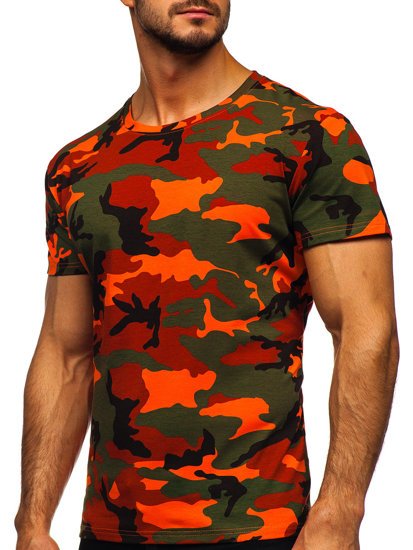 Camiseta de camuflaje para hombre color verde y naranjaBolf S807