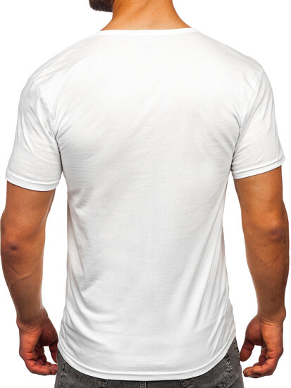 Camiseta de escote en V para hombre blanco Bolf 9002-3P 3 PACK