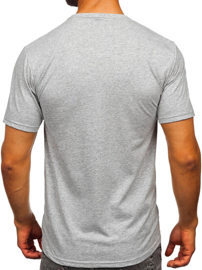 Camiseta de hombre de algodón gris con estampado Bolf 5032