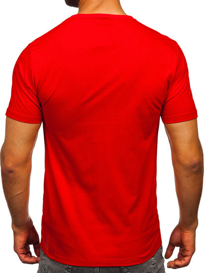 Camiseta de hombre de algodón roja con estampado Bolf 5064