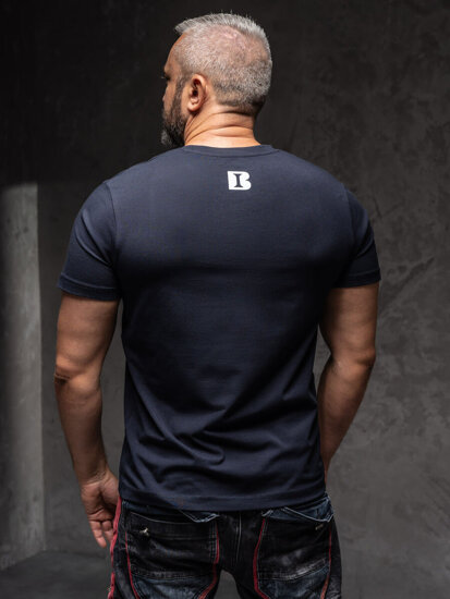 Camiseta de la colección Igor Brudny con impresión para hombre azul oscuro 02