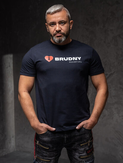 Camiseta de la colección Igor Brudny con impresión para hombre azul oscuro 02