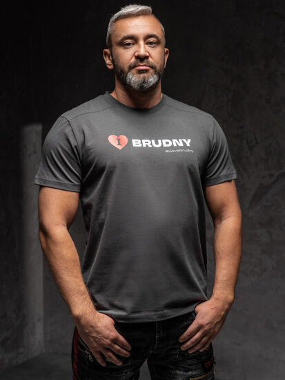 Camiseta de la colección Igor Brudny con impresión para hombre grafito 02