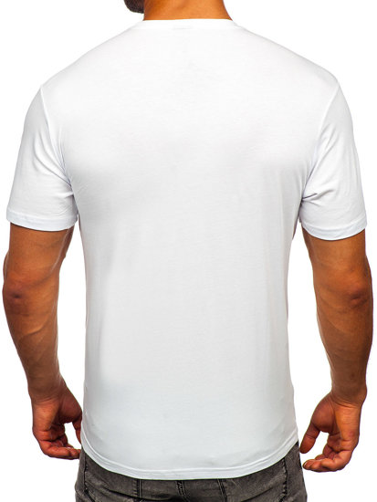 Camiseta de manga corta con aplicaciones para hombre blanco Bolf 2352