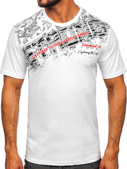 Camiseta de manga corta con estampado para hombre blanca Bolf 14234