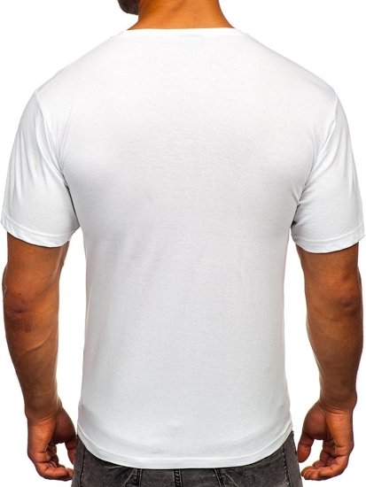 Camiseta de manga corta con estampado para hombre blanco Bolf 142170