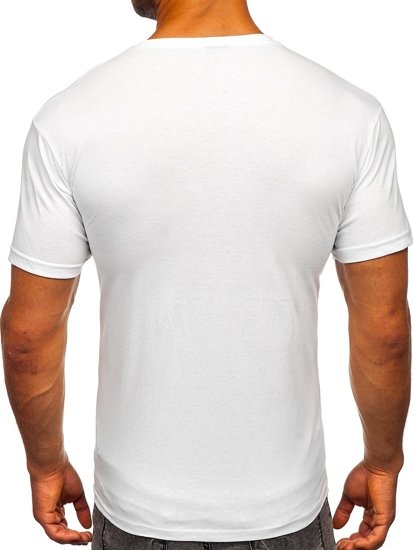 Camiseta de manga corta con estampado para hombre blanco Bolf 142174