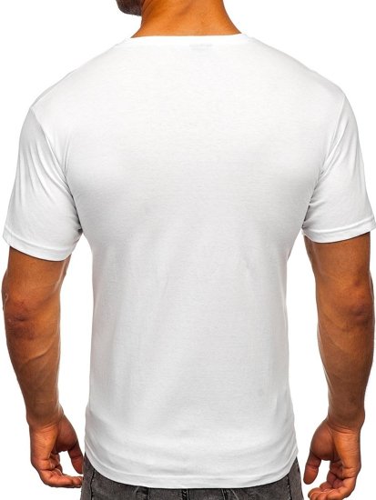 Camiseta de manga corta con estampado para hombre blanco Bolf 142175