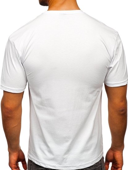 Camiseta de manga corta con estampado para hombre blanco Bolf 14333