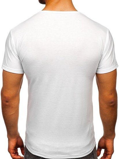 Camiseta de manga corta con estampado para hombre blanco Bolf KS2098