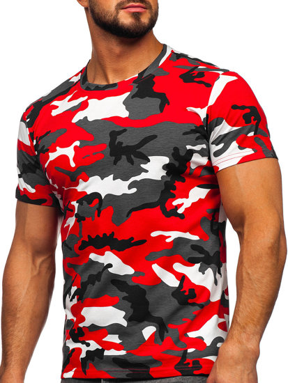 Camiseta de manga corta con impresión camuflaje para hombre rojo Bolf 8T233