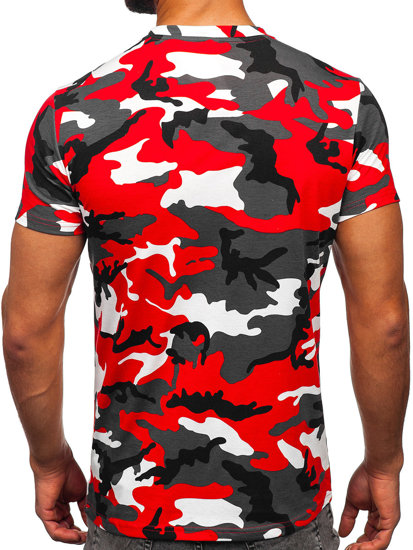 Camiseta de manga corta con impresión camuflaje para hombre rojo Bolf 8T233