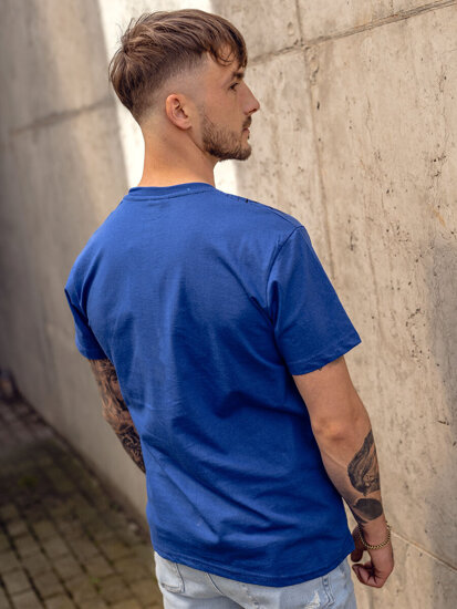 Camiseta de manga corta con impresión para hombre azul Bolf KS2525TA