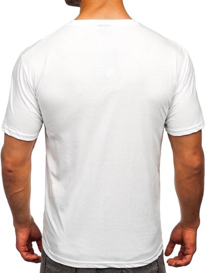 Camiseta de manga corta con impresión para hombre blanco Bolf 0202