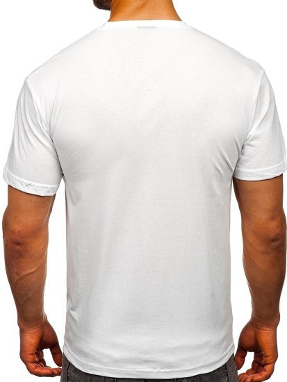 Camiseta de manga corta con impresión para hombre blanco Bolf 10821