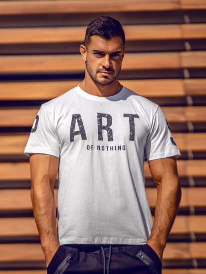 Camiseta de manga corta con impresión para hombre blanco Bolf 1180A