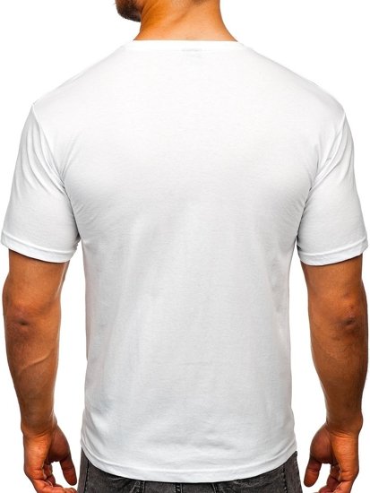 Camiseta de manga corta con impresión para hombre blanco Bolf 14336