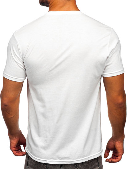 Camiseta de manga corta con impresión para hombre blanco Bolf 14499