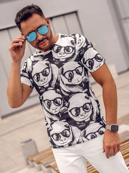 Camiseta de manga corta con impresión para hombre blanco Bolf 14911A