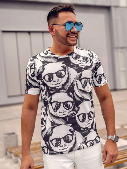 Camiseta de manga corta con impresión para hombre blanco Bolf 14911A