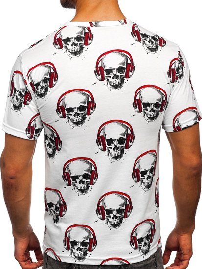 Camiseta de manga corta con impresión para hombre blanco Bolf 14919