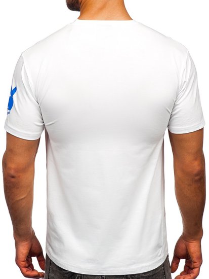 Camiseta de manga corta con impresión para hombre blanco Bolf 192368