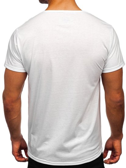 Camiseta de manga corta con impresión para hombre blanco Bolf KS2552