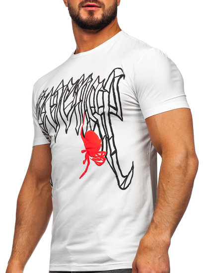 Camiseta de manga corta con impresión para hombre blanco Bolf MT3026