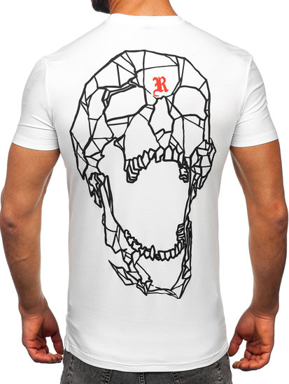 Camiseta de manga corta con impresión para hombre blanco Bolf MT3026