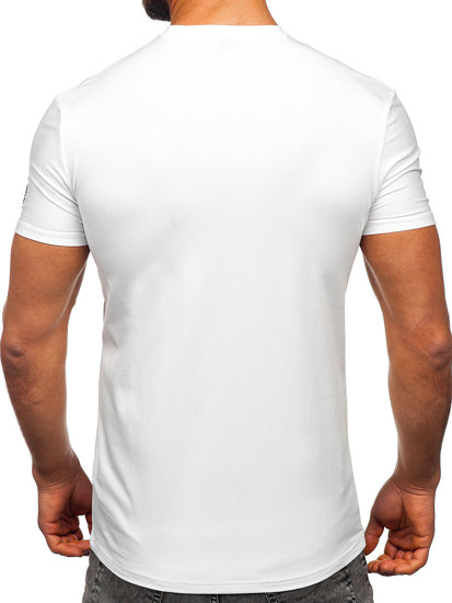 Camiseta de manga corta con impresión para hombre blanco Bolf MT3040