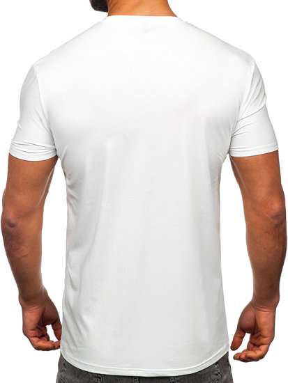 Camiseta de manga corta con impresión para hombre blanco Bolf MT3046