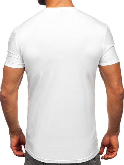 Camiseta de manga corta con impresión para hombre blanco Bolf MT3049