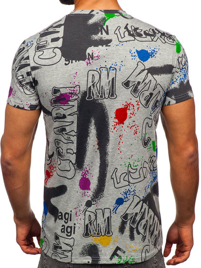 Camiseta de manga corta con impresión para hombre gris Bolf 8T967